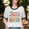 Vintage 1970 Birthday Retro Style 70's Born Nostalgia Outfit Premium Tri-Blend Unisex Cotton Ringer T-Shirt