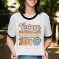 Vintage 1970 Birthday Retro Style 70's Born Nostalgia Outfit Unisex Cotton Ringer T-Shirt