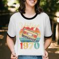 Vintage 1970 Retro Cassette Tape 70s Born Nostalgia Birthday Unisex Cotton Ringer T-Shirt