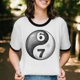 Vintage 6 7 Sketch Yin Yang Namaste Six Seven Nostalgia Unisex Cotton Ringer T-Shirt