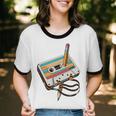 Vintage Cassette Tape And Pencil Nostalgia Party 70s 80s 90s Premium Unisex Cotton Ringer T-Shirt