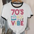 70s Retro Style Roller Skate Cassette Music Nostalgia Unisex Cotton Ringer T-Shirt