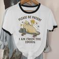 90s Manatee Humor Please Patient I'm From The 1900s Unisex Cotton Ringer T-Shirt 90s Manatee Humor Please Patient I'm From The 1900s Unisex Cotton Ringer T-Shirt