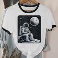 Aesthetic Spaceman Astronaut On The Moon Space Introvert Unisex Cotton Ringer T-Shirt