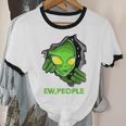 Alien Face Ew People UFO Introvert Meme Men Women Kids Unisex Cotton Ringer T-Shirt