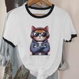 Anti Social Anxiety Mindfulness No Small Talk Introvert Cat Men Women Unisex Cotton Ringer T-Shirt