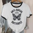 Anti-Social Butterfly Awkward Introvert Homebody Humor Unisex Cotton Ringer T-Shirt Anti-Social Butterfly Awkward Introvert Homebody Humor Unisex Cotton Ringer T-Shirt