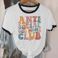 Anti Social Dog Moms Club Introvert Dog Mom Retro Men Women Unisex Cotton Ringer T-Shirt