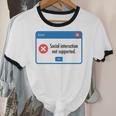 Anti Social Introvert Social Interaction Not Supported Unisex Cotton Ringer T-Shirt Anti Social Introvert Social Interaction Not Supported Unisex Cotton Ringer T-Shirt