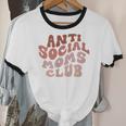 Anti Social Moms Club On Back Retro Introvert Unsociable Unisex Cotton Ringer T-Shirt Anti Social Moms Club On Back Retro Introvert Unsociable Unisex Cotton Ringer T-Shirt