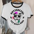 Antisocial Pit Bull Mom Pittie Introvert Dog Lover Pit Bull Raglan Baseball Tee Unisex Cotton Ringer T-Shirt