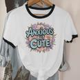 Anxious But Cute Introvert Floral Social Anxiety Unisex Cotton Ringer T-Shirt