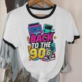 Back To The 90s Nostalgia Cassette Game Console Boombox Unisex Cotton Ringer T-Shirt