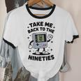 Take Me Back To The Nineties 90's Retro Gamer Nostalgia Unisex Cotton Ringer T-Shirt