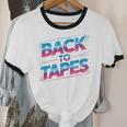Back To Tapes Retro 80s Cassette Mixtape Nostalgia Unisex Cotton Ringer T-Shirt