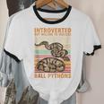 Ball Python Snake Introvert Ball Python Unisex Cotton Ringer T-Shirt
