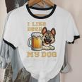 I Like Beer My Dog And Maybe 2 People Introvert Pun Unisex Cotton Ringer T-Shirt