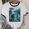 Bigfoot Sasquatch Loch Ness Monster Introvert Bruh Unisex Cotton Ringer T-Shirt
