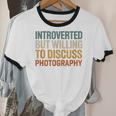 Camera Lover Introverted But Willing To Discuss Photography Unisex Cotton Ringer T-Shirt