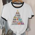 Cassette Tape Christmas Tree Graphic 80s 90s Retro Nostalgia Unisex Cotton Ringer T-Shirt