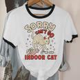 Cat Lover Sorry Cant Go Im An Indoor Introvert Cat Mom Unisex Cotton Ringer T-Shirt