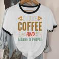 Coffee & Introvert Humor Tee Quote Cute Font Unisex Cotton Ringer T-Shirt