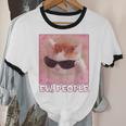 Cool Cat Meme Ew People Anti Social Introvert Cute Cat Unisex Cotton Ringer T-Shirt