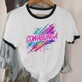 Cowabunga Retro 80s 90s Nostalgia Slang Neon Grunge Art Unisex Cotton Ringer T-Shirt