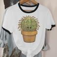 Cute Golden Barrel Cactus Introvert Distressed Unisex Cotton Ringer T-Shirt Cute Golden Barrel Cactus Introvert Distressed Unisex Cotton Ringer T-Shirt