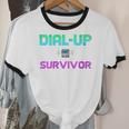 Dial Up Survivor Retro Modem Nostalgia Tech Top Unisex Cotton Ringer T-Shirt