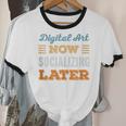 Digital Art Now Minimal Socializing Introvert Vintage Unisex Cotton Ringer T-Shirt