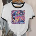 EAT THE RICH 90S NOSTALGIA WHALE ORCA YAHCT RETRO Unisex Cotton Ringer T-Shirt