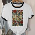 Elder Emo Floral Gothic Vintage Nostalgia Unisex Cotton Ringer T-Shirt