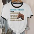 Equinetrovert Definition Equine Horse Riding Introvert Unisex Cotton Ringer T-Shirt