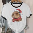 Ew People Capybara Christmas Introvert Holiday Humor Unisex Cotton Ringer T-Shirt Ew People Capybara Christmas Introvert Holiday Humor Unisex Cotton Ringer T-Shirt