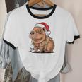 Ew People Capybara Christmas Lights Introvert Humor Unisex Cotton Ringer T-Shirt Ew People Capybara Christmas Lights Introvert Humor Unisex Cotton Ringer T-Shirt