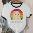 Ew People Introvert Cat Lover Crazy Colorful Cat Lady Unisex Cotton Ringer T-Shirt