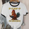 F-CAW-F I'm Reading Chicken Book Lover Introvert Meme Unisex Cotton Ringer T-Shirt