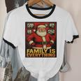 Family Christmas Retro Santa Holiday Nostalgia Vibes Unisex Cotton Ringer T-Shirt