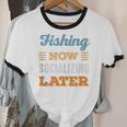 Fishing Now Minimal Socializing Introvert Vintage Unisex Cotton Ringer T-Shirt Fishing Now Minimal Socializing Introvert Vintage Unisex Cotton Ringer T-Shirt