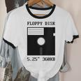 Floppy Disk Computer Nostalgia Fun PC Enthusiast History Unisex Cotton Ringer T-Shirt