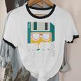 Floppy Disk Retro Tech Nostalgia Old School Computing Humor Unisex Cotton Ringer T-Shirt