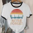 Floppy VHS Cassette Never Forget Retro 80s 90s Nostalgia Unisex Cotton Ringer T-Shirt
