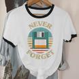 Never Forget Retro Diskette Nostalgia Vintage Unisex Cotton Ringer T-Shirt Never Forget Retro Diskette Nostalgia Vintage Unisex Cotton Ringer T-Shirt