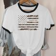 Frutiger Aero Aesthetic Retro Tech Camo Distressed American Unisex Cotton Ringer T-Shirt