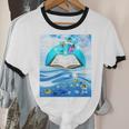 Frutiger Aero Aesthetic Tech Book Butterfly Unisex Cotton Ringer T-Shirt