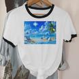 Frutiger Aero Beach Y2k Aesthetic Palm Tree Sand Ocean Unisex Cotton Ringer T-Shirt Frutiger Aero Beach Y2k Aesthetic Palm Tree Sand Ocean Unisex Cotton Ringer T-Shirt