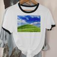 Frutiger Aero Meadow Aesthetic Y2k 2000s Ironic Nostalgic Unisex Cotton Ringer T-Shirt