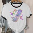 Frutiger Aero Y2K Chrome Phone Butterfly Unisex Cotton Ringer T-Shirt