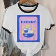 Fun Cute Introvert Cat Character With Wine Unisex Cotton Ringer T-Shirt